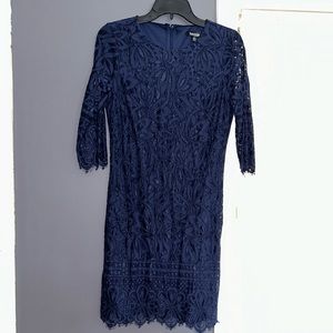Lace navy blue dress